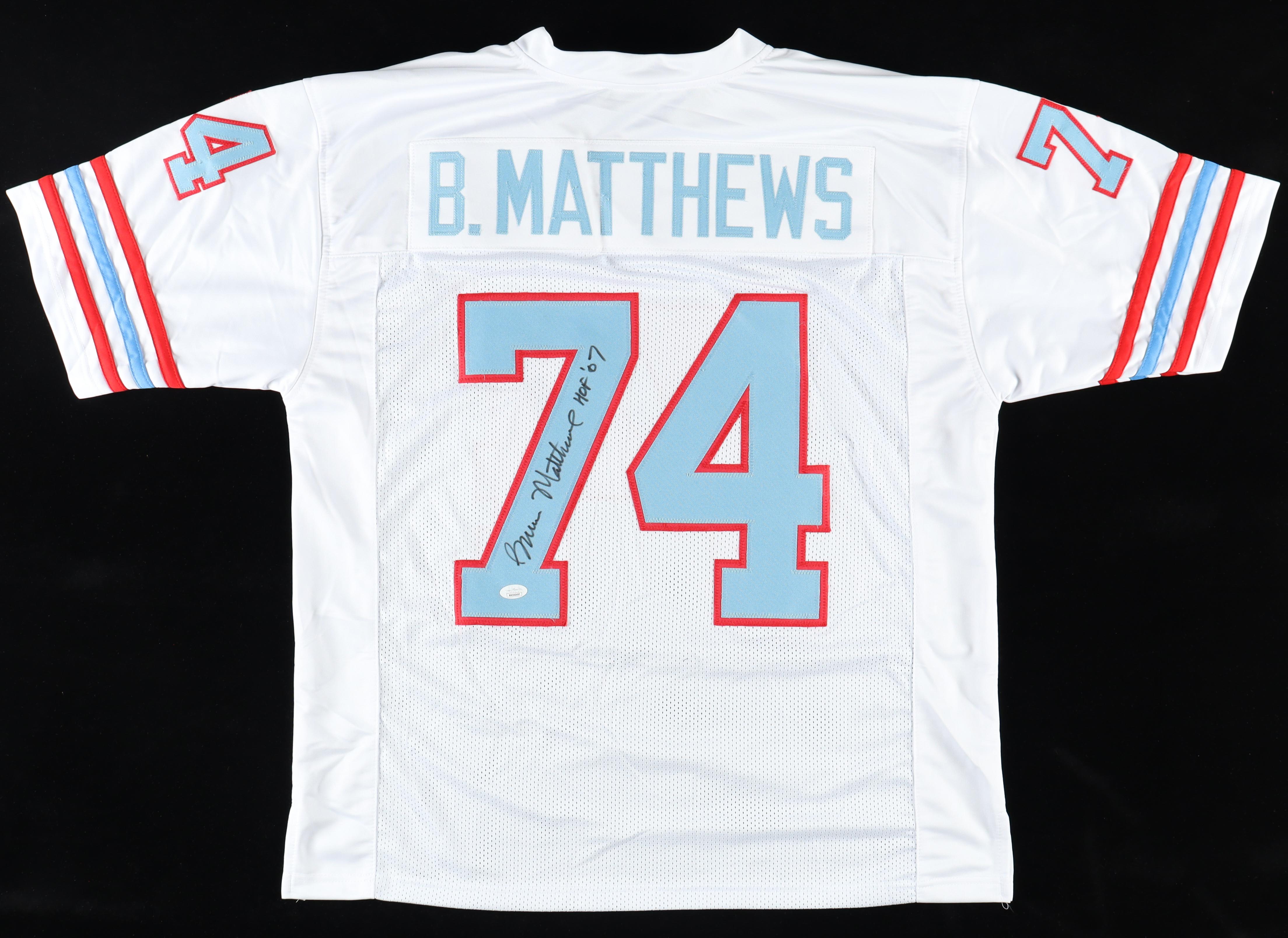 Bruce Matthews Signed Jersey Inscribed "HOF '07" (JSA) at PristineAuction.com Bruce Matthews Signed Jersey Inscribed "HOF '07" (JSA) at PristineAuction.com