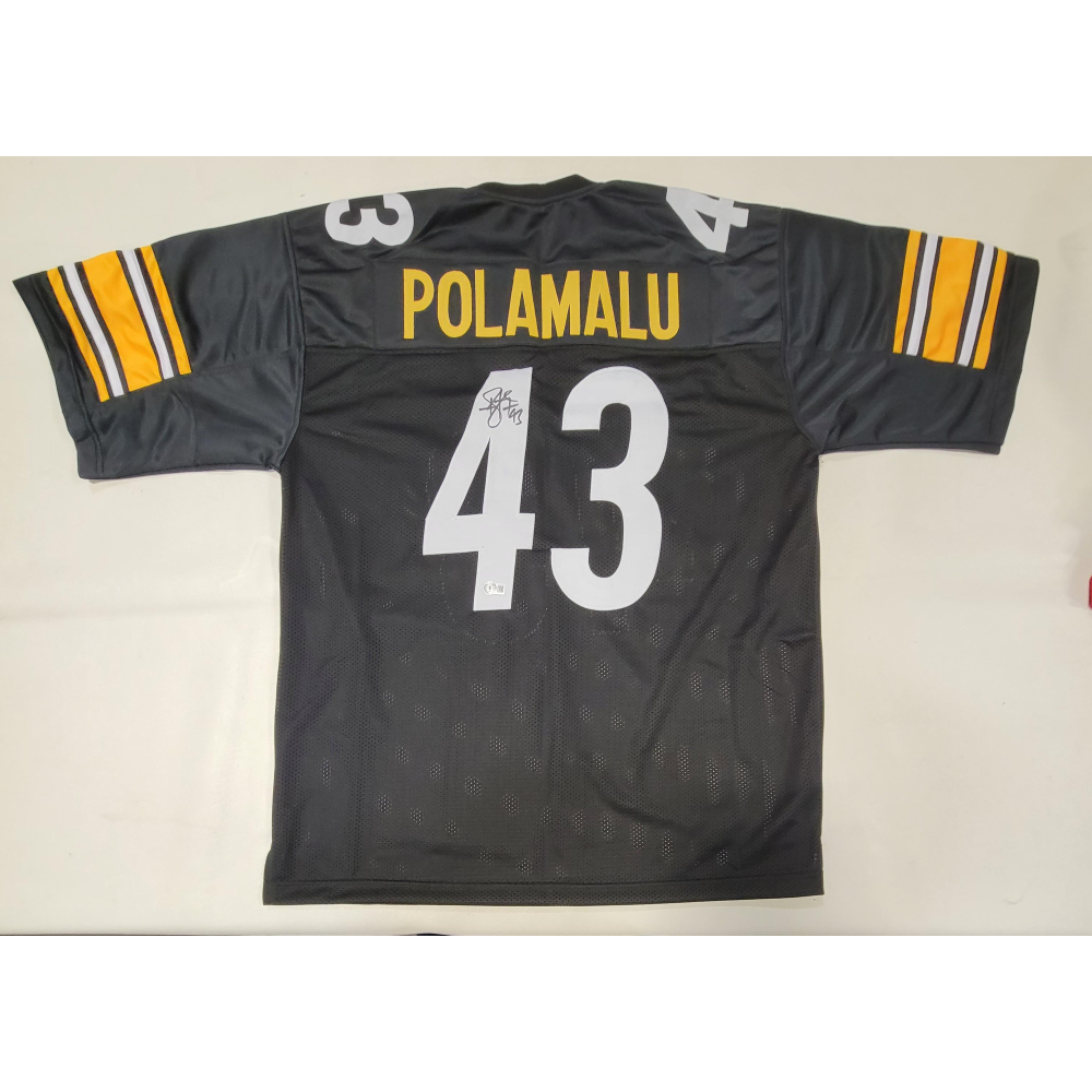 Troy Polamalu Autographed Pittsburgh Steelers Black Jersey – BAS Certified Original