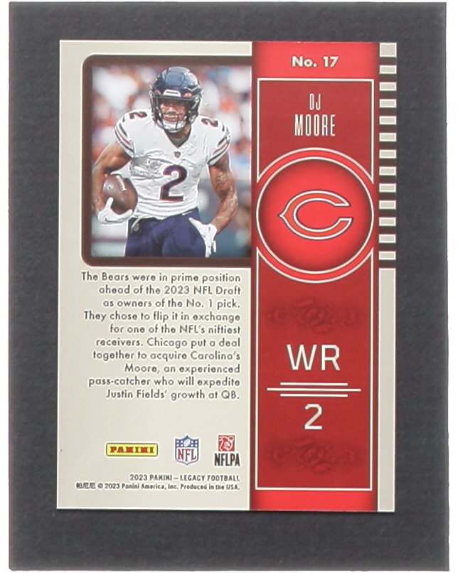 D. J. Moore 2023 Panini Legacy Green #17 #62/100 at PristineAuction.com D. J. Moore 2023 Panini Legacy Green #17 #62/100 at PristineAuction.com