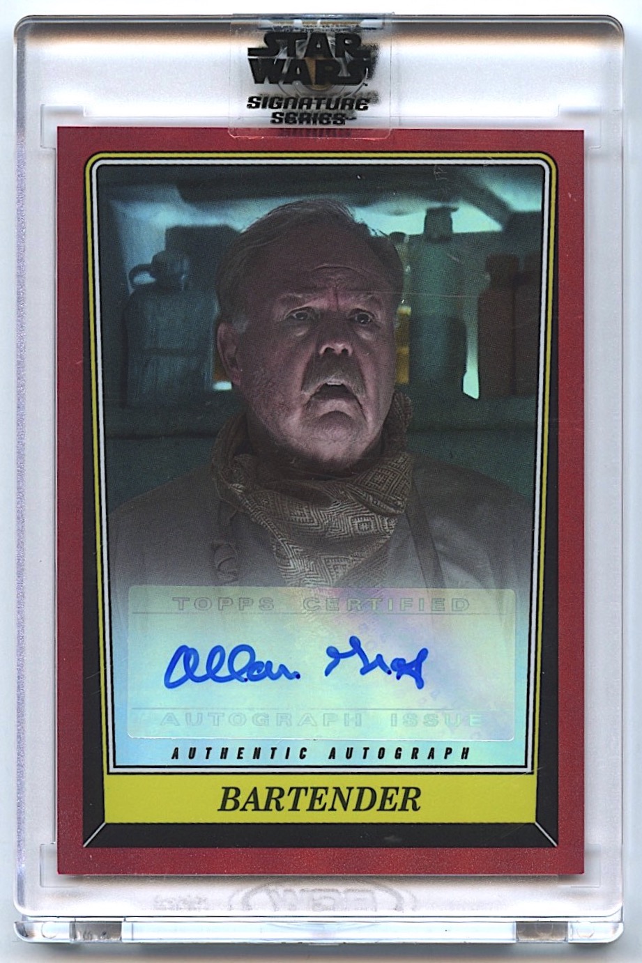 2023 Topps Star Wars Signature Series B-Design Autographs #ABAG Allan Graf as Bartender at PristineAuction.com 2023 Topps Star Wars Signature Series B-Design Autographs #ABAG Allan Graf as Bartender at PristineAuction.com