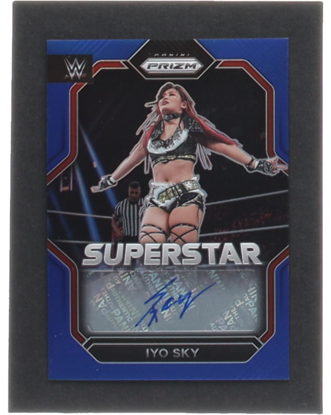 IYO SKY 2023 Panini Prizm WWE Superstar Autographs Prizms Blue #9 #49/49 at PristineAuction.com IYO SKY 2023 Panini Prizm WWE Superstar Autographs Prizms Blue #9 #49/49 at PristineAuction.com