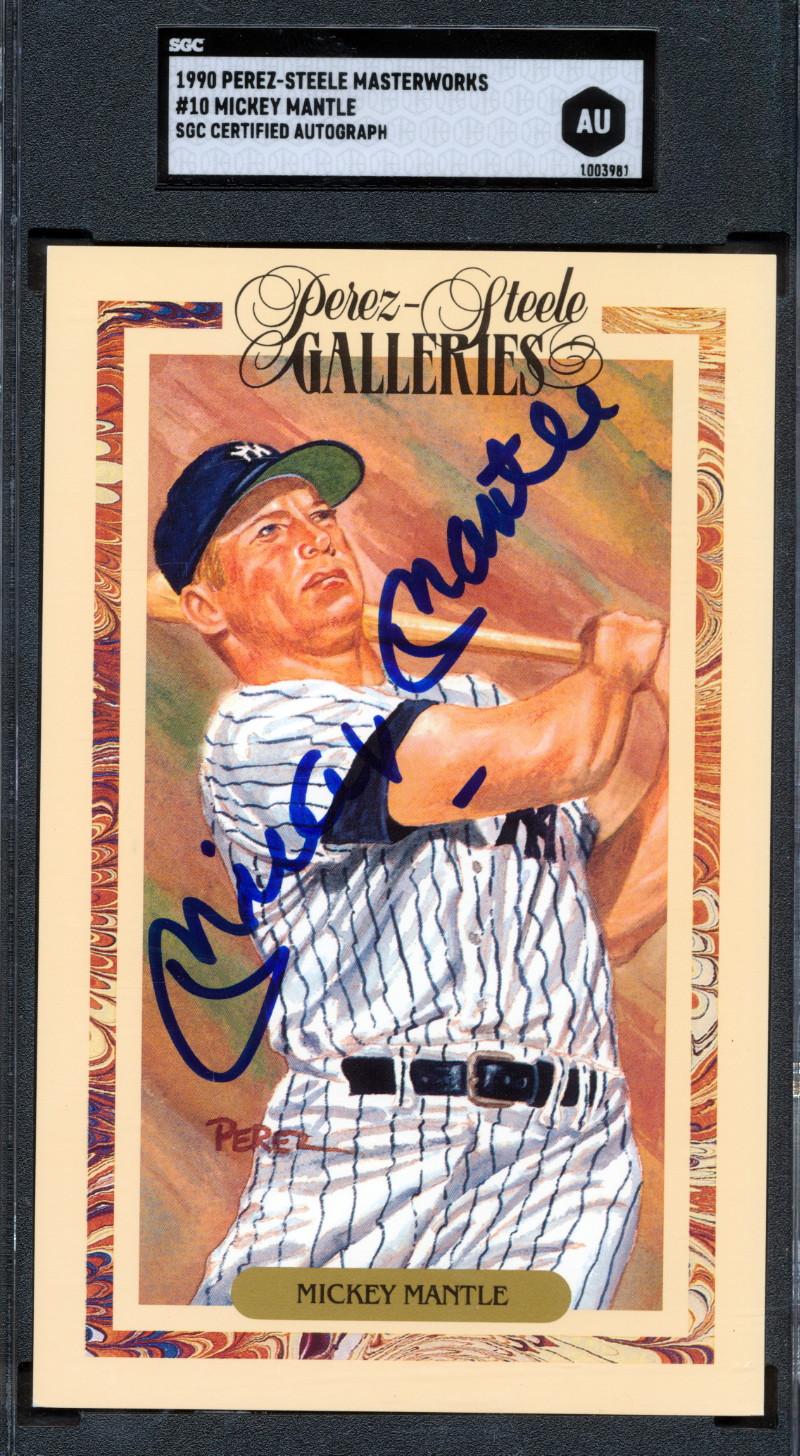 Mickey Mantle Signed 1990-92 Perez-Steele Master Works #10 / Mantle (SGC) at PristineAuction.com Mickey Mantle Signed 1990-92 Perez-Steele Master Works #10 / Mantle (SGC) at PristineAuction.com