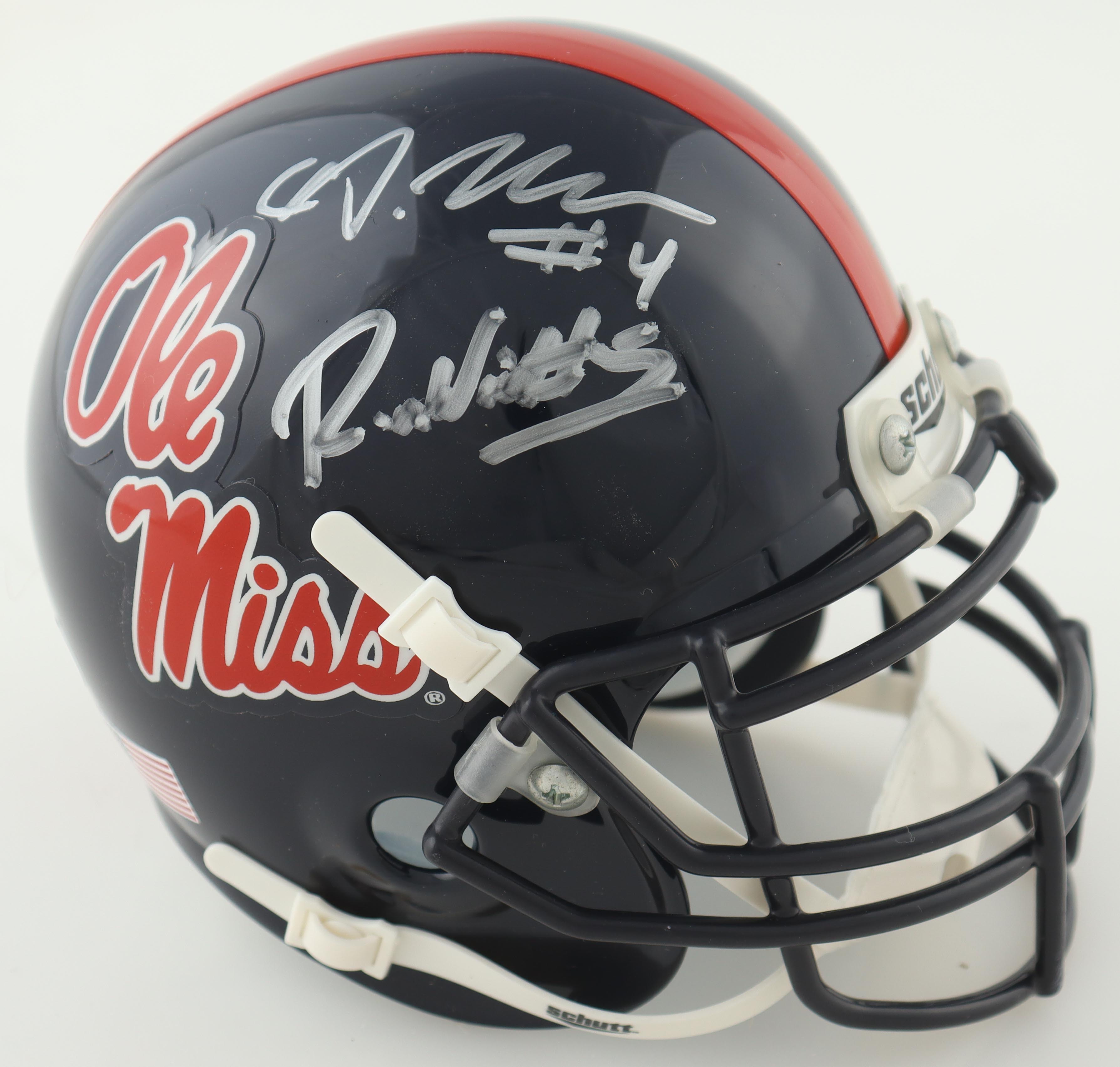 Robert Nkemdiche & Denzel Nkemdiche Signed Ole Miss Mini Helmet (JSA) at PristineAuction.com Robert Nkemdiche & Denzel Nkemdiche Signed Ole Miss Mini Helmet (JSA) at PristineAuction.com