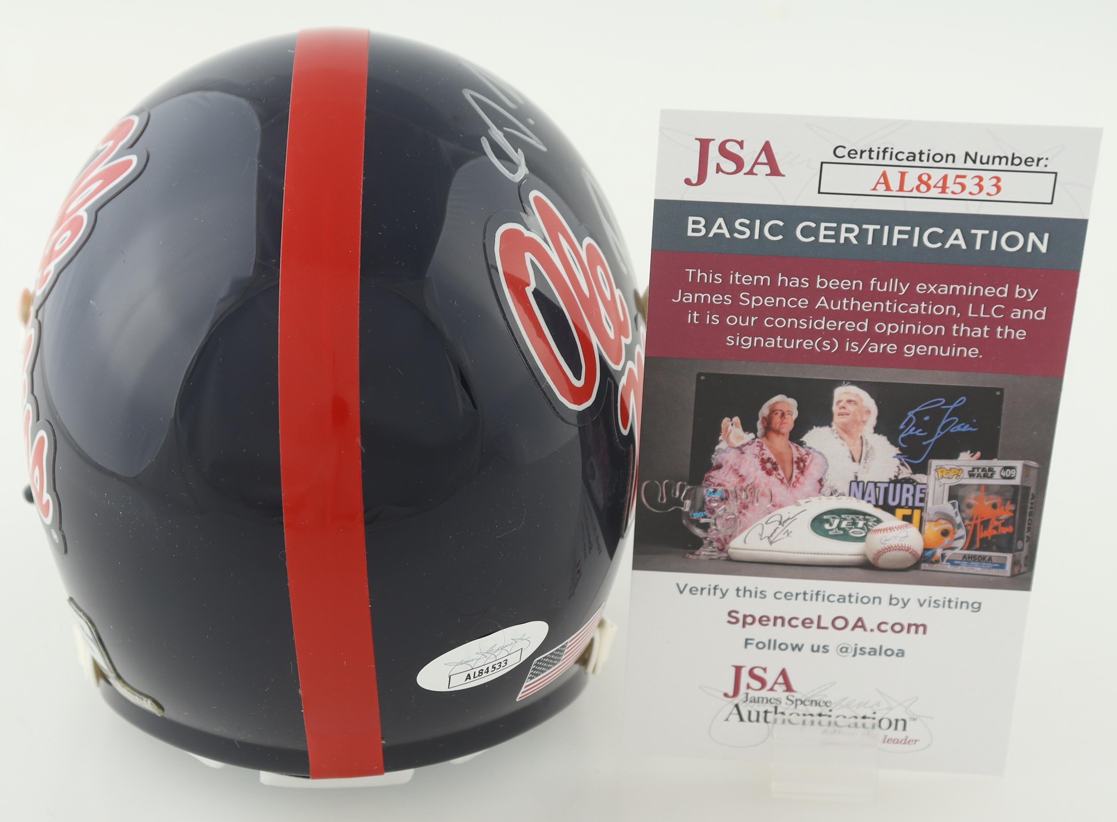Robert Nkemdiche & Denzel Nkemdiche Signed Ole Miss Mini Helmet (JSA) at PristineAuction.com Robert Nkemdiche & Denzel Nkemdiche Signed Ole Miss Mini Helmet (JSA) at PristineAuction.com