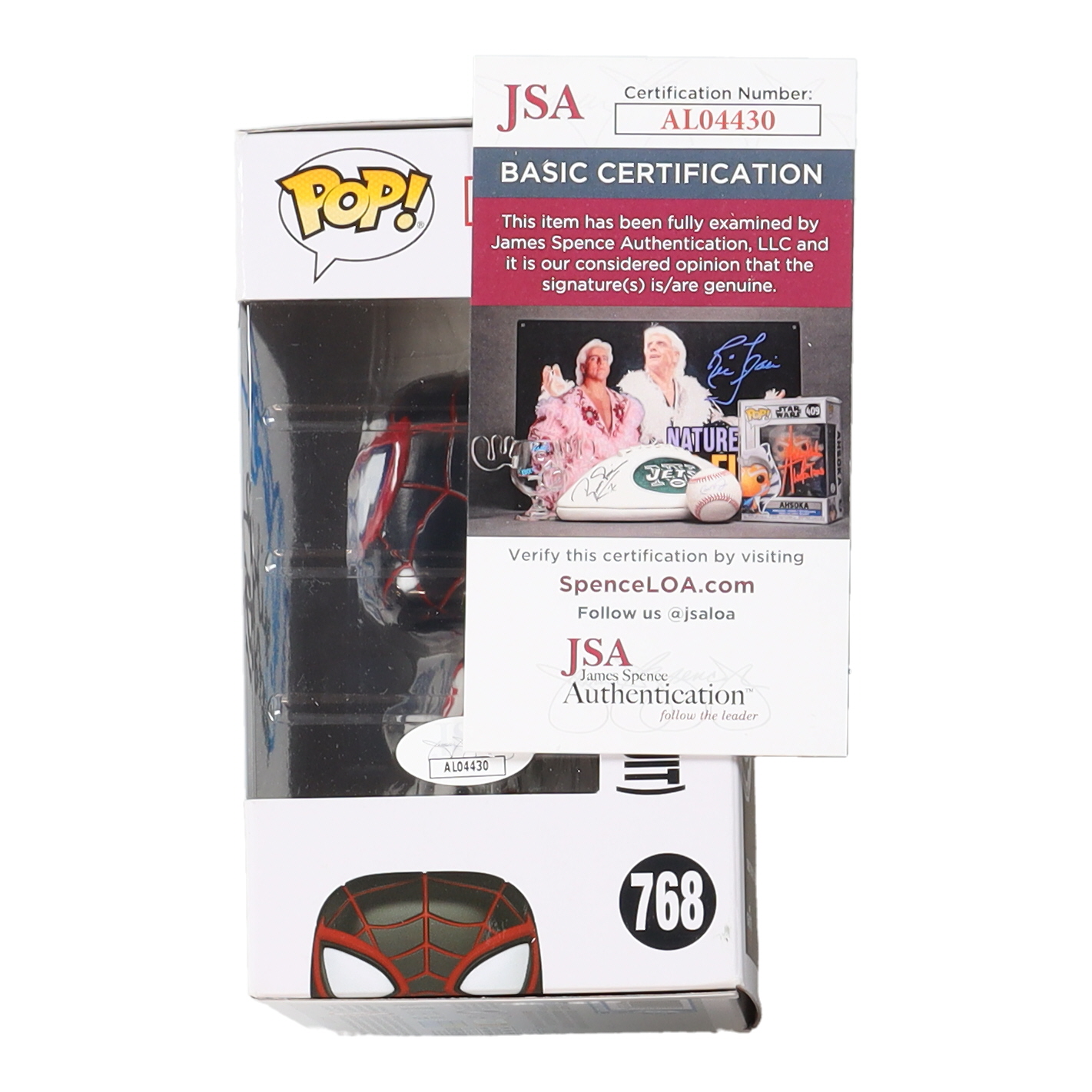 Nadji Jeter Signed "Spider-Man: Miles Morales" #768 Miles Morales Funko Pop! Vinyl Figure with Character Name Inscription (JSA) at PristineAuction.com Nadji Jeter Signed "Spider-Man: Miles Morales" #768 Miles Morales Funko Pop! Vinyl Figure with Character Name Inscription (JSA) at PristineAuction.com