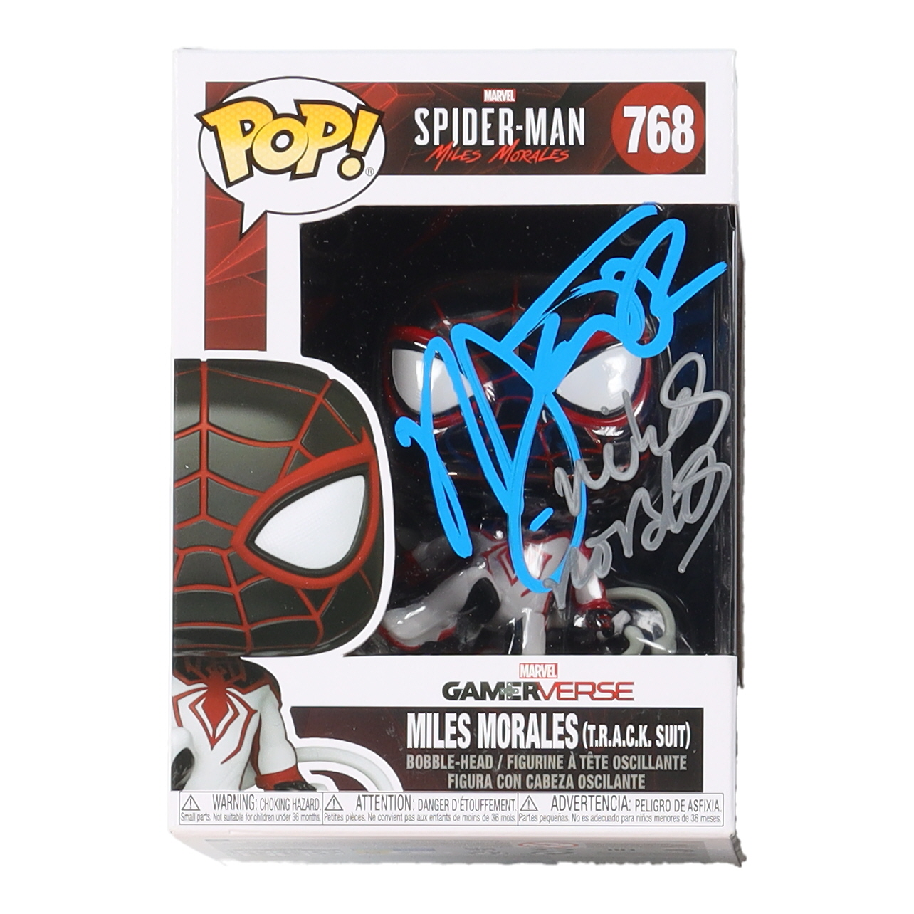 Nadji Jeter Signed "Spider-Man: Miles Morales" #768 Miles Morales Funko Pop! Vinyl Figure with Character Name Inscription (JSA) at PristineAuction.com Nadji Jeter Signed "Spider-Man: Miles Morales" #768 Miles Morales Funko Pop! Vinyl Figure with Character Name Inscription (JSA) at PristineAuction.com
