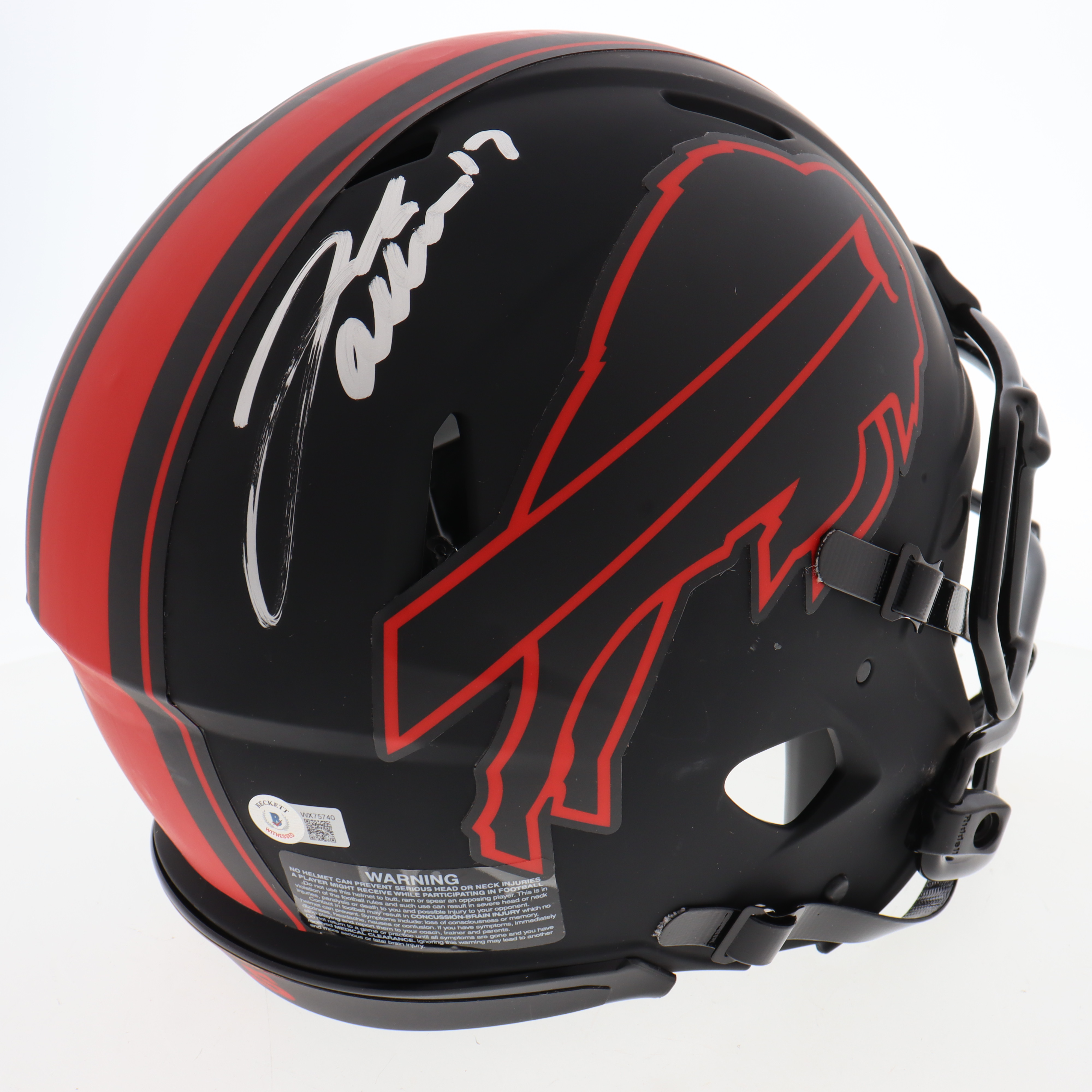 Josh Allen Signed Bills Full-Size Authentic On-Field Eclipse Alternate Speed Helmet (Beckett) at PristineAuction.com Josh Allen Signed Bills Full-Size Authentic On-Field Eclipse Alternate Speed Helmet (Beckett) at PristineAuction.com