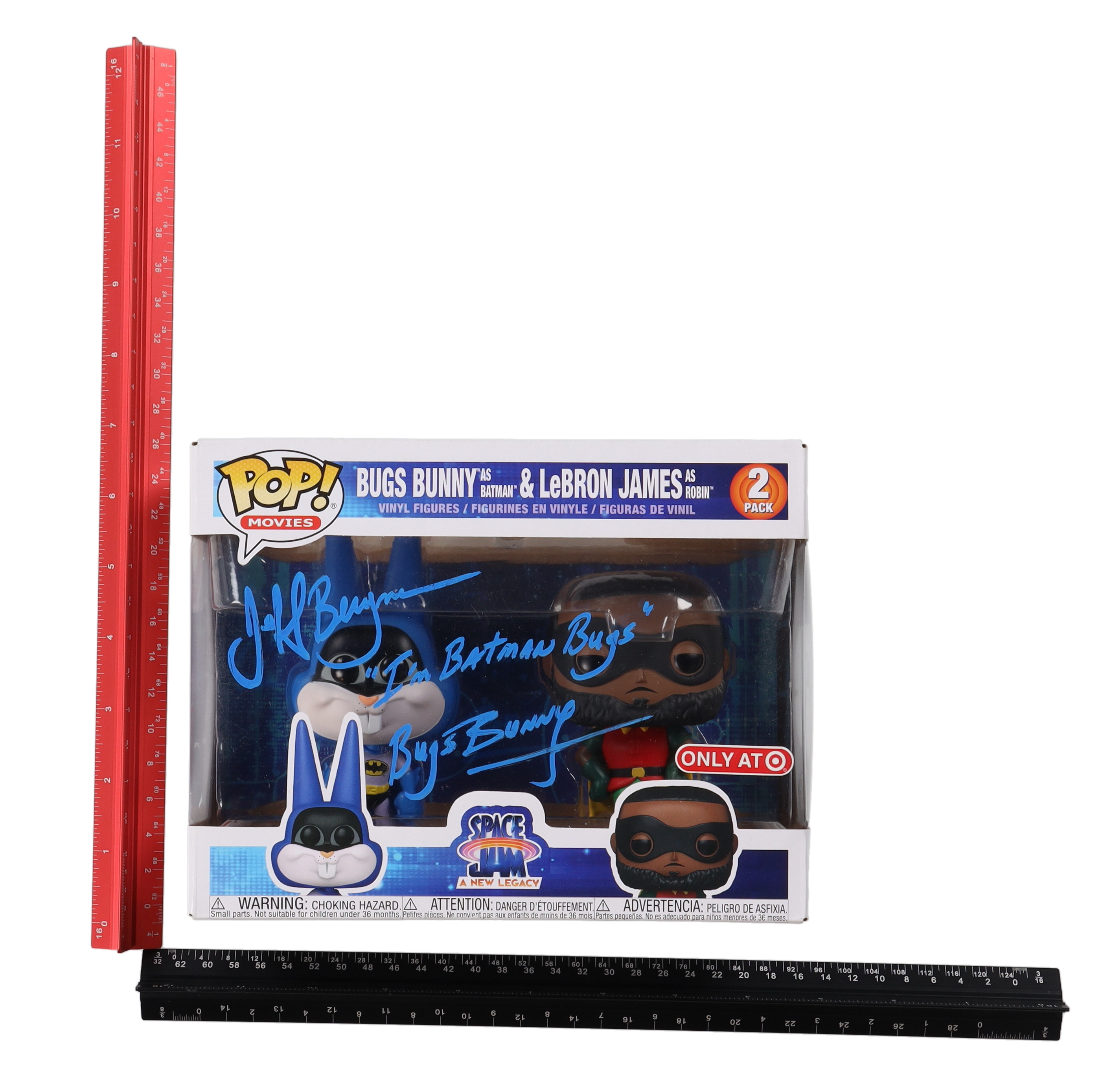 Jeff Bergman Signed "Space Jam: A New Legacy" Bugs Bunny as Batman & LeBron James as Robin Pack of (2) Funko Pop! Vinyl Figures Inscribed "I'm Batman Bugs" & "Bugs Bunny" (PSA) at PristineAuction.com Jeff Bergman Signed "Space Jam: A New Legacy" Bugs Bunny as Batman & LeBron James as Robin Pack of (2) Funko Pop! Vinyl Figures Inscribed "I'm Batman Bugs" & "Bugs Bunny" (PSA) at PristineAuction.com