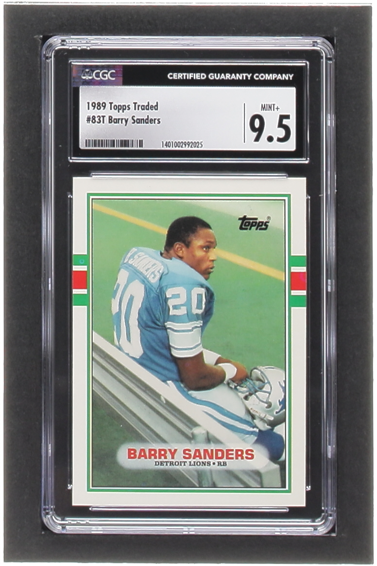 Barry Sanders 1989 Topps Traded #83T RC (CGC 9.5) at PristineAuction.com Barry Sanders 1989 Topps Traded #83T RC (CGC 9.5) at PristineAuction.com