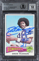 Drew Pearson Signed 1975 Topps #65 RC Inscribed "HOF 21" (BGS | Autograph Graded 10) at PristineAuction.com