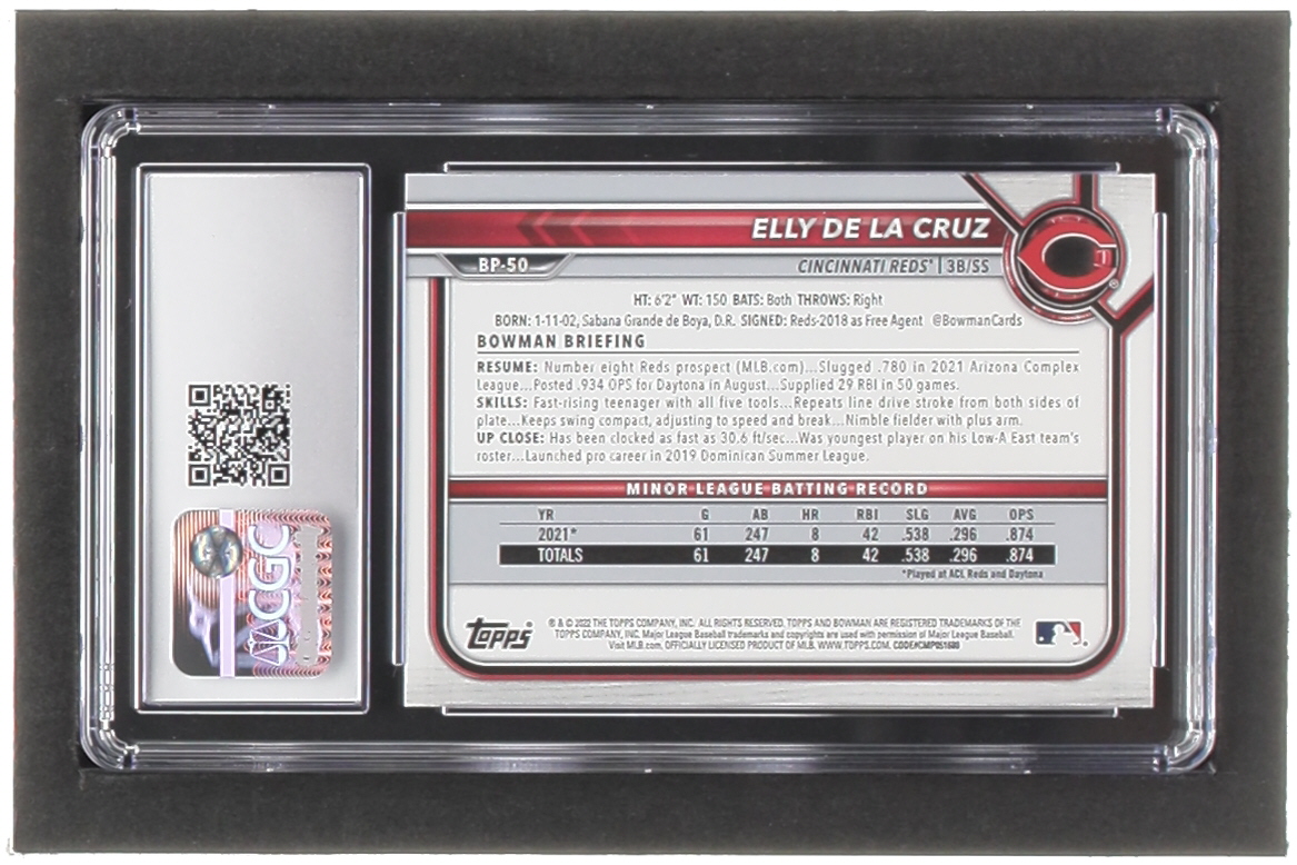 Elly De La Cruz 2022 Bowman Prospects #BP50 RC (CGC 10) at PristineAuction.com Elly De La Cruz 2022 Bowman Prospects #BP50 RC (CGC 10) at PristineAuction.com