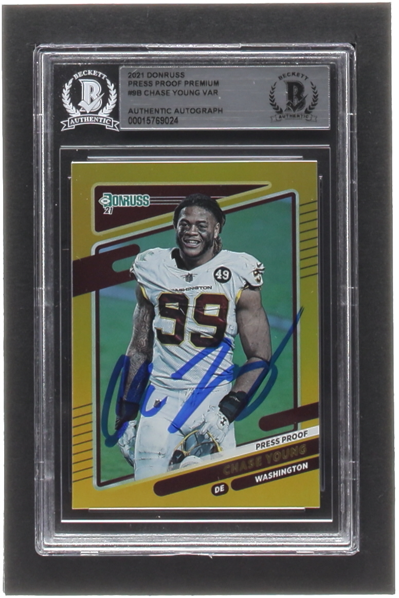 Chase Young 2021 Donruss Press Proof Premium #9B VAR RC (BGS) at PristineAuction.com Chase Young 2021 Donruss Press Proof Premium #9B VAR RC (BGS) at PristineAuction.com
