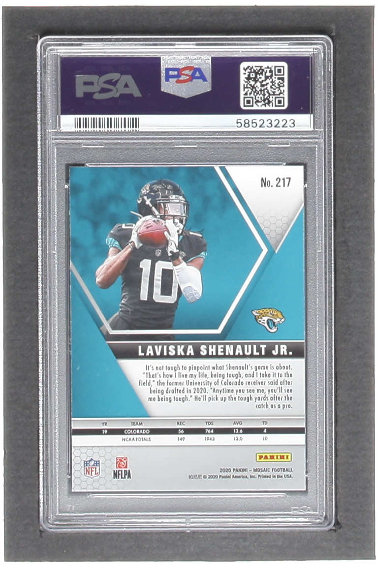 Laviska Shenault Jr. 2020 Panini Mosaic #217 RC (PSA 9) at PristineAuction.com Laviska Shenault Jr. 2020 Panini Mosaic #217 RC (PSA 9) at PristineAuction.com