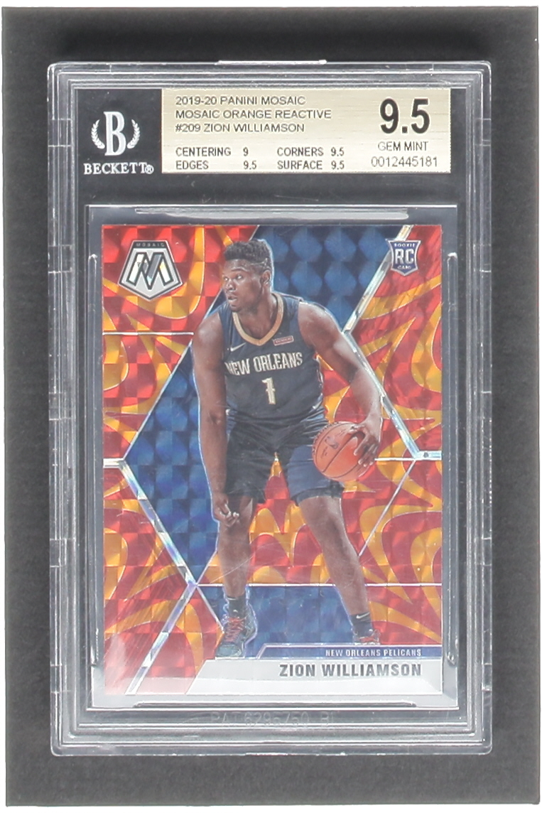 Zion Williamson 2019-20 Panini Mosaic Mosaic Orange Reactive #209 RC (BGS 9.5) at PristineAuction.com Zion Williamson 2019-20 Panini Mosaic Mosaic Orange Reactive #209 RC (BGS 9.5) at PristineAuction.com