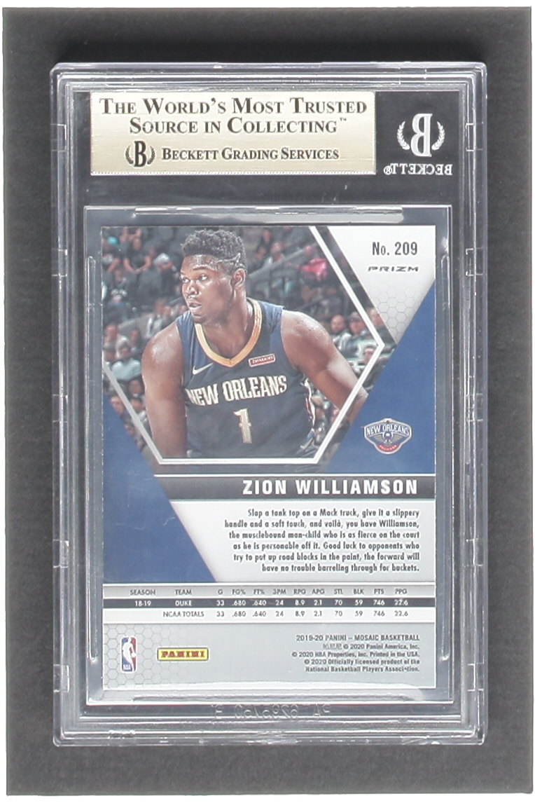 Zion Williamson 2019-20 Panini Mosaic Mosaic Orange Reactive #209 RC (BGS 9.5) at PristineAuction.com Zion Williamson 2019-20 Panini Mosaic Mosaic Orange Reactive #209 RC (BGS 9.5) at PristineAuction.com