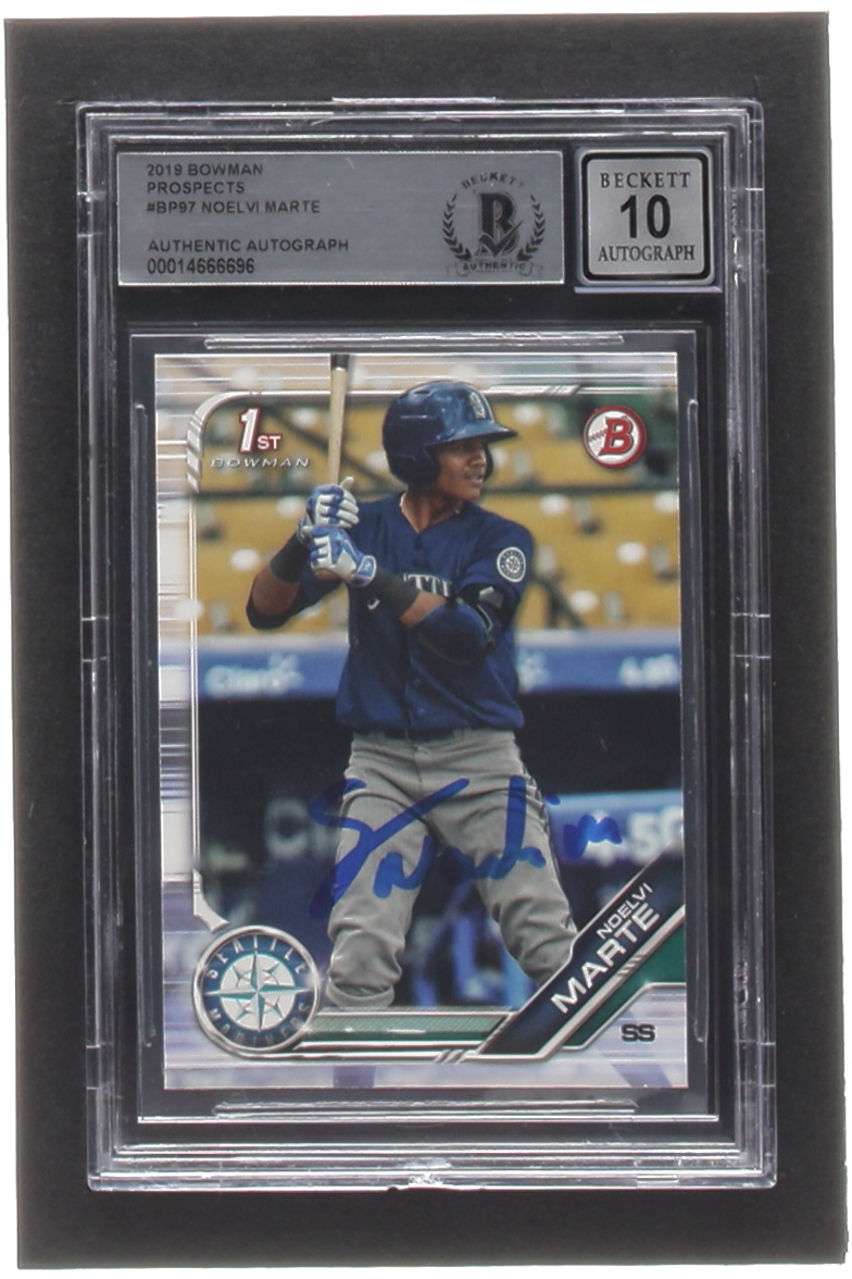 Noelvi Marte Signed 2019 Bowman Prospects #BP97 RC (BGS | Auto 10) at PristineAuction.com Noelvi Marte Signed 2019 Bowman Prospects #BP97 RC (BGS | Auto 10) at PristineAuction.com