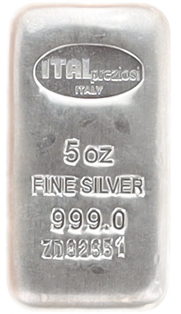 ITAL Preziosi (Italy) 5 Oz. .999.0 Fine Silver Bullion Bar #ZD82651 at PristineAuction.com ITAL Preziosi (Italy) 5 Oz. .999.0 Fine Silver Bullion Bar #ZD82651 at PristineAuction.com