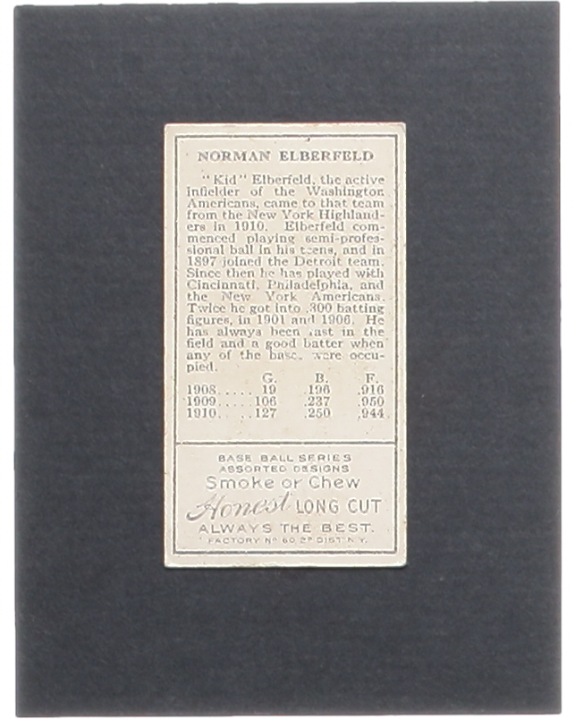 Kid Elberfeld 1911 T205 Gold Border #59 at PristineAuction.com Kid Elberfeld 1911 T205 Gold Border #59 at PristineAuction.com