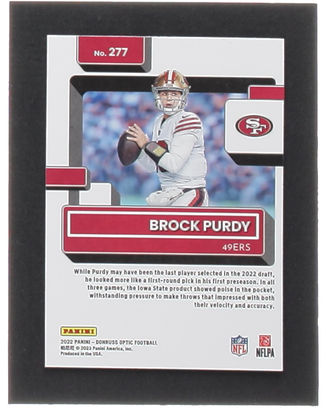 Brock Purdy 2022 Donruss Optic #277 RR RC at PristineAuction.com Brock Purdy 2022 Donruss Optic #277 RR RC at PristineAuction.com