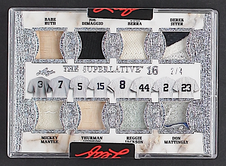 2023 Leaf Superlative The Superlative 16 Memorabilia Sparkle #TS1610 Tom Seaver / Gary Carter / Dwight Gooden / Babe Ruth / Joe DiMaggio / Yogi Berra / Derek Jeter / Mickey Mantle / Don Mattingly / Reggie Jackson #2/4 at PristineAuction.com 2023 Leaf Superlative The Superlative 16 Memorabilia Sparkle #TS1610 Tom Seaver / Gary Carter / Dwight Gooden / Babe Ruth / Joe DiMaggio / Yogi Berra / Derek Jeter / Mickey Mantle / Don Mattingly / Reggie Jackson #2/4 at PristineAuction.com