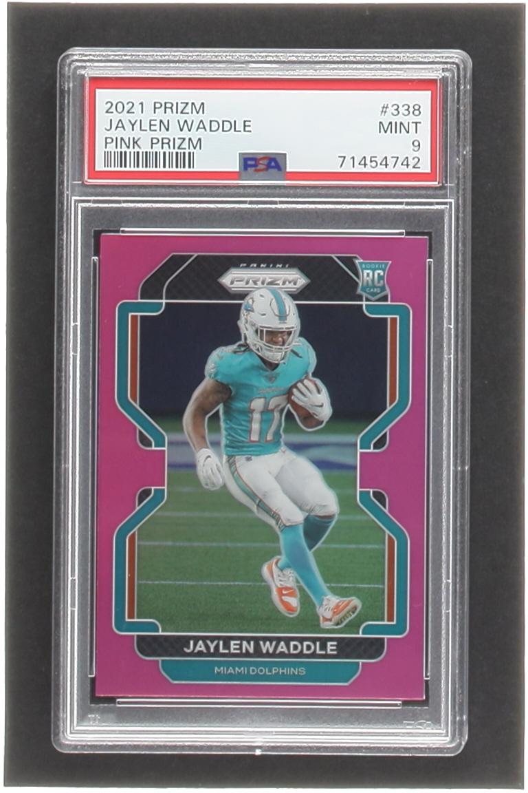 Jaylen Waddle 2021 Panini Prizm Prizms Pink #338 RC (PSA 9) at PristineAuction.com Jaylen Waddle 2021 Panini Prizm Prizms Pink #338 RC (PSA 9) at PristineAuction.com