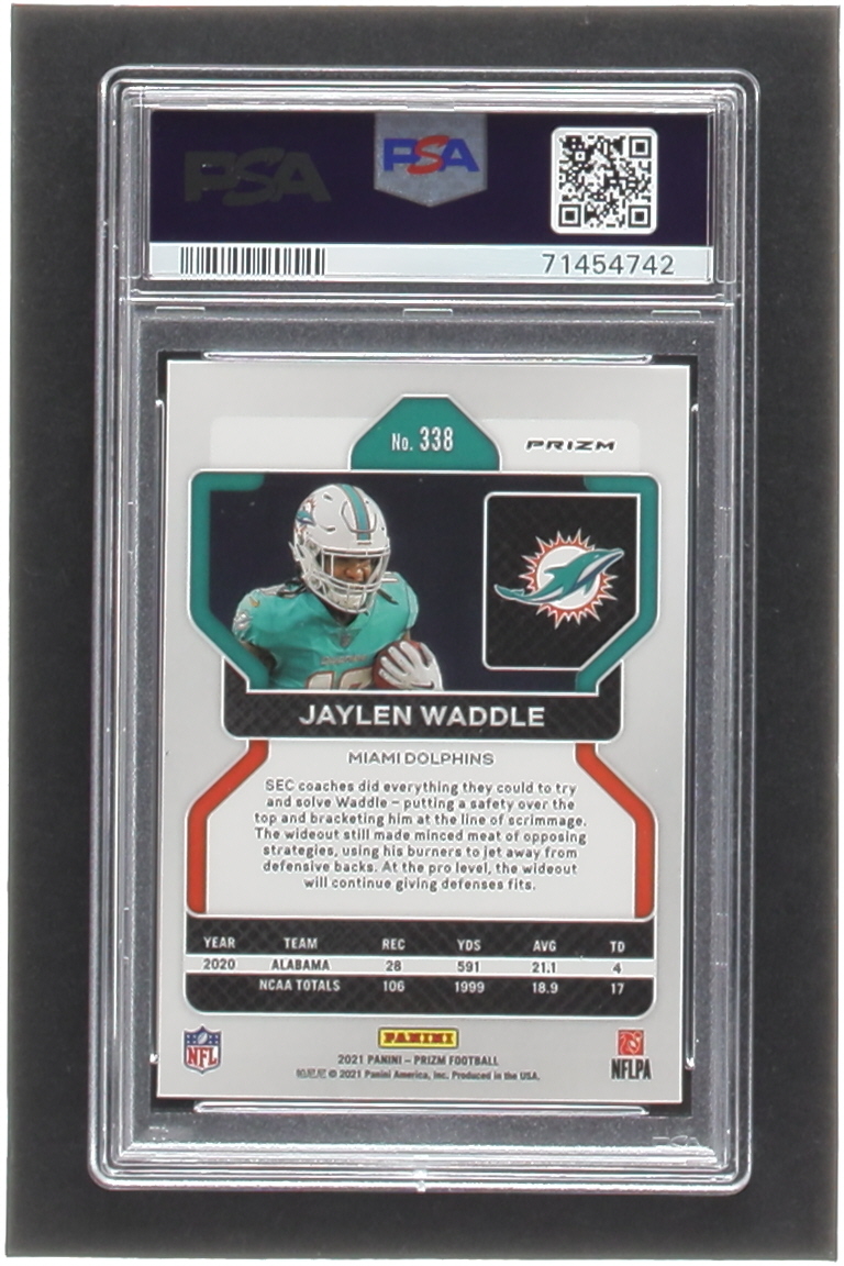 Jaylen Waddle 2021 Panini Prizm Prizms Pink #338 RC (PSA 9) at PristineAuction.com Jaylen Waddle 2021 Panini Prizm Prizms Pink #338 RC (PSA 9) at PristineAuction.com