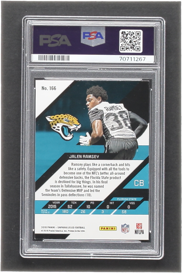 Jalen Ramsey 2016 Panini Unparalleled #166 RC (PSA 9) at PristineAuction.com Jalen Ramsey 2016 Panini Unparalleled #166 RC (PSA 9) at PristineAuction.com