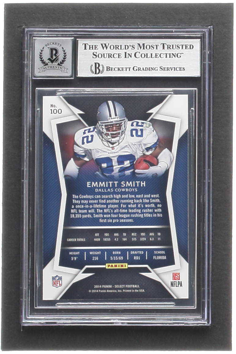 Emmitt Smith Signed 2014 Select #100 (BGS | Autograph Graded 10) at PristineAuction.com Emmitt Smith Signed 2014 Select #100 (BGS | Autograph Graded 10) at PristineAuction.com