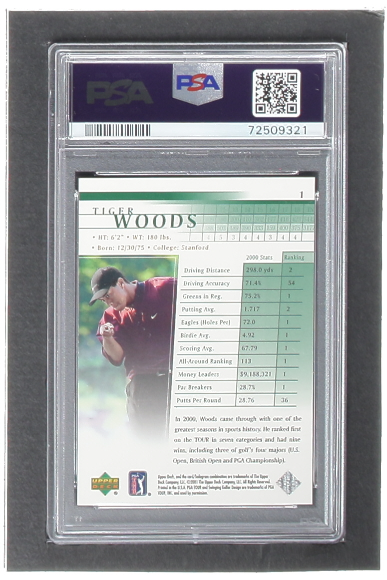 Tiger Woods 2001 Upper Deck #1 RC (PSA 9) at PristineAuction.com Tiger Woods 2001 Upper Deck #1 RC (PSA 9) at PristineAuction.com