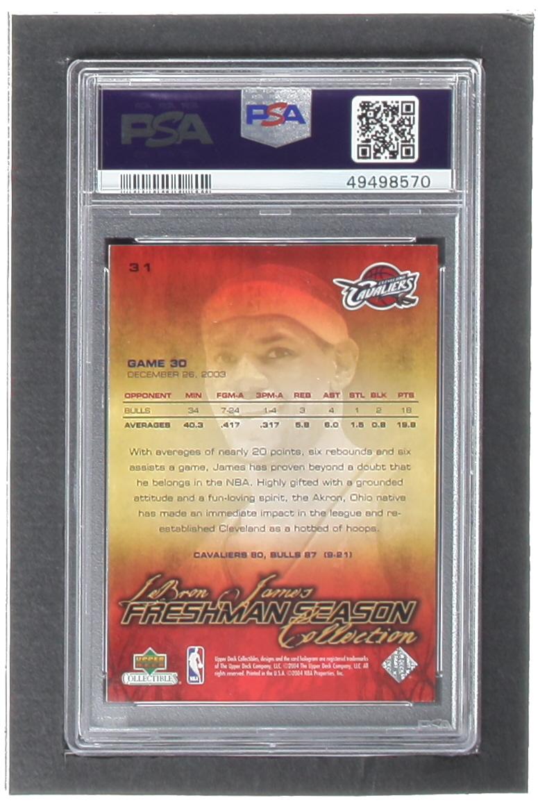 LeBron James 2004 Upper Deck LeBron James Freshman Season #31 (PSA 9) at PristineAuction.com LeBron James 2004 Upper Deck LeBron James Freshman Season #31 (PSA 9) at PristineAuction.com