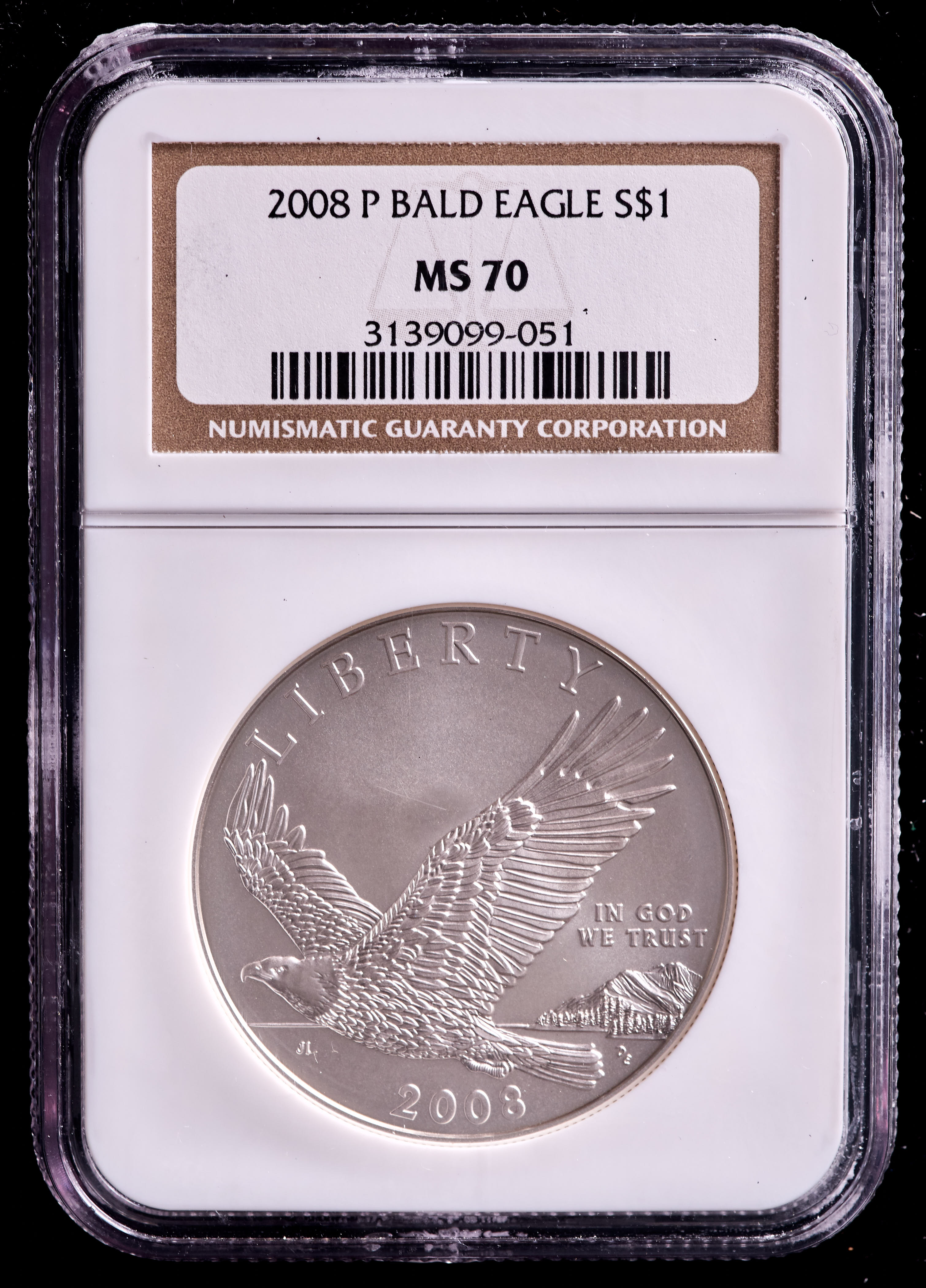2008-P Bald Eagle Silver Dollar (NGC MS70) at PristineAuction.com 2008-P Bald Eagle Silver Dollar (NGC MS70) at PristineAuction.com