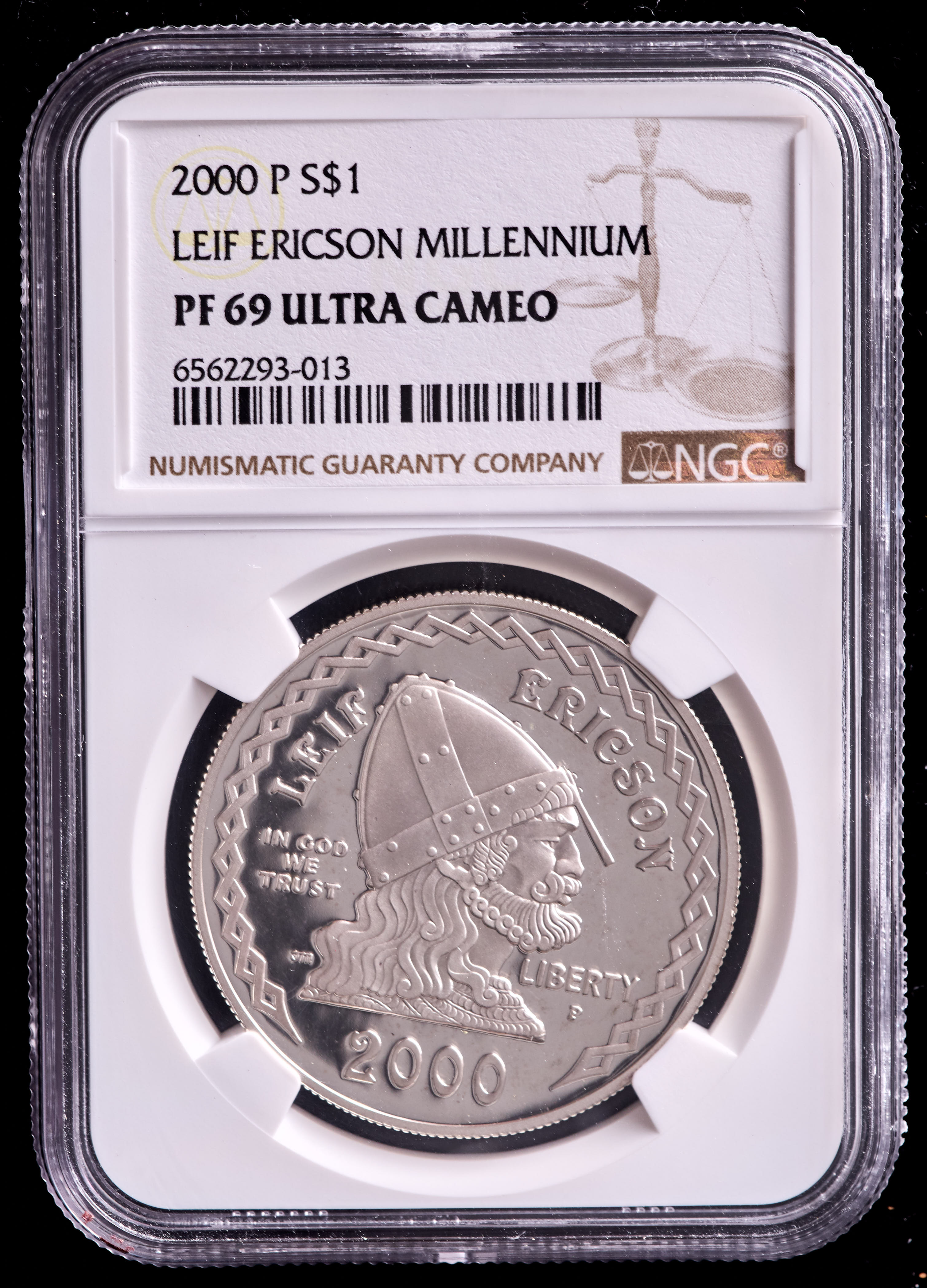 2000-P Leif Ericson Millennium Silver Dollar (NGC Proof 69 Ultra Cameo) at PristineAuction.com 2000-P Leif Ericson Millennium Silver Dollar (NGC Proof 69 Ultra Cameo) at PristineAuction.com