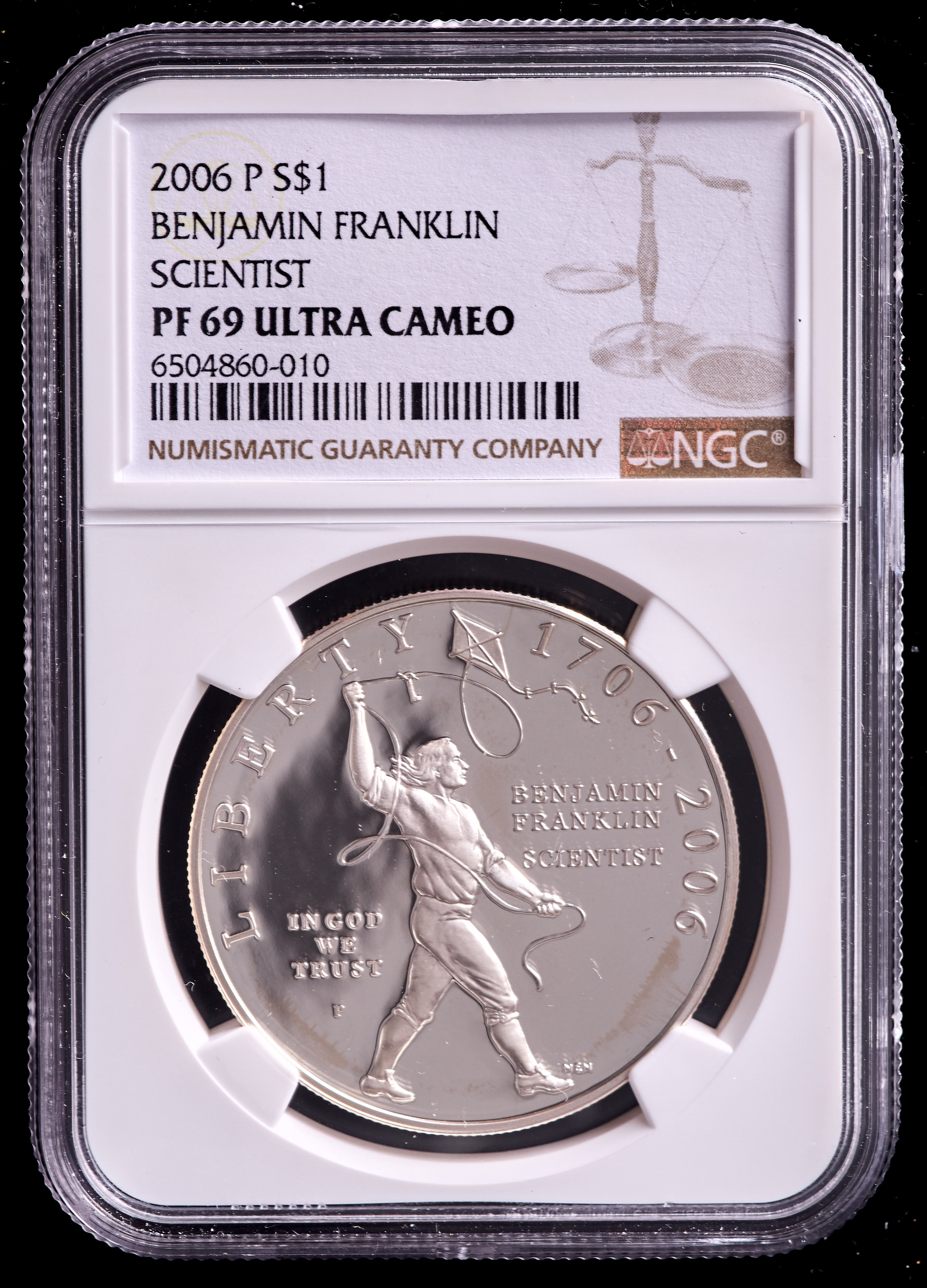 2006-P Benjamin Franklin Tercentenary Scientist Silver Dollar (NGC Proof 69 Ultra Cameo) at PristineAuction.com 2006-P Benjamin Franklin Tercentenary Scientist Silver Dollar (NGC Proof 69 Ultra Cameo) at PristineAuction.com