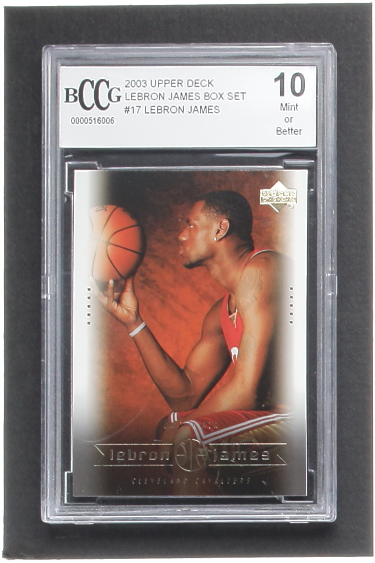 LeBron James 2003 Upper Deck LeBron James Box Set #17 On the Air RC (BCCG 10) at PristineAuction.com LeBron James 2003 Upper Deck LeBron James Box Set #17 On the Air RC (BCCG 10) at PristineAuction.com