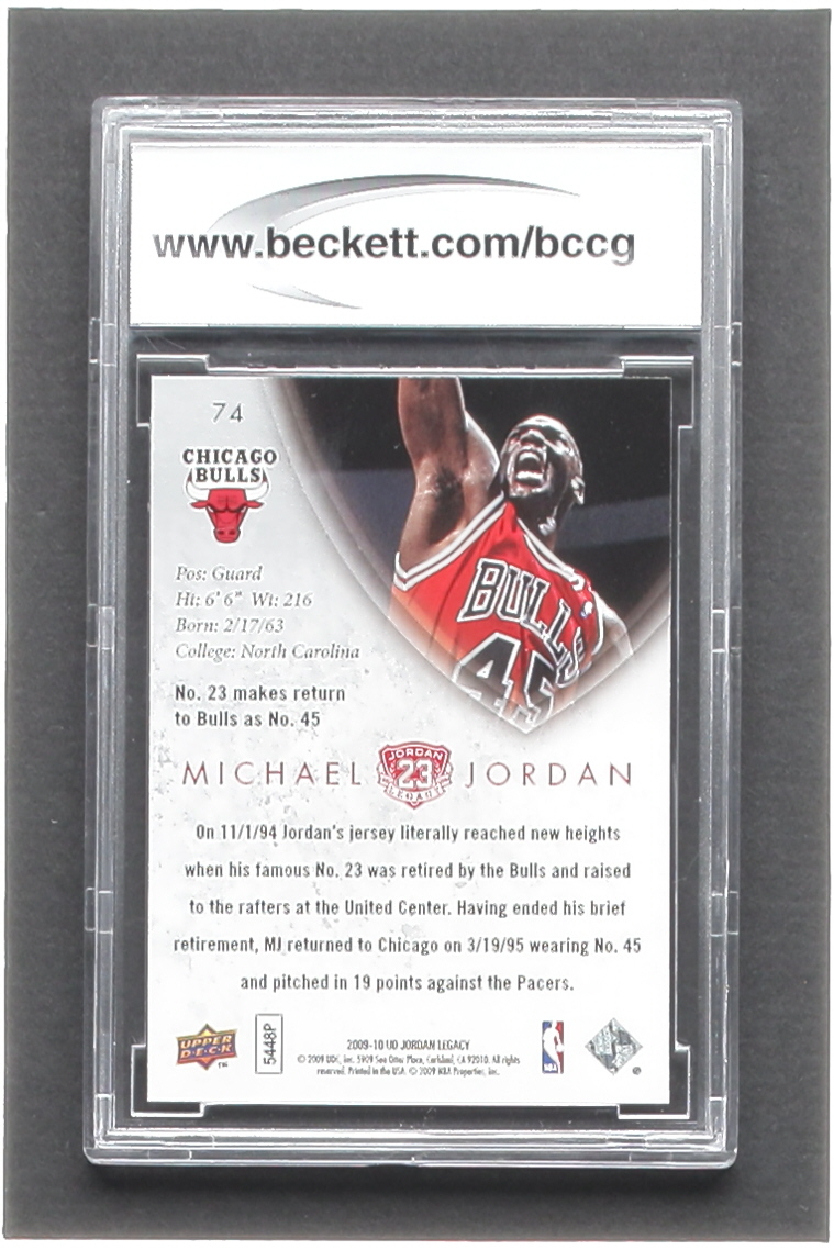 Michael Jordan 2009-10 Upper Deck Michael Jordan Legacy Collection Gold #74 (BCCG 10) at PristineAuction.com Michael Jordan 2009-10 Upper Deck Michael Jordan Legacy Collection Gold #74 (BCCG 10) at PristineAuction.com