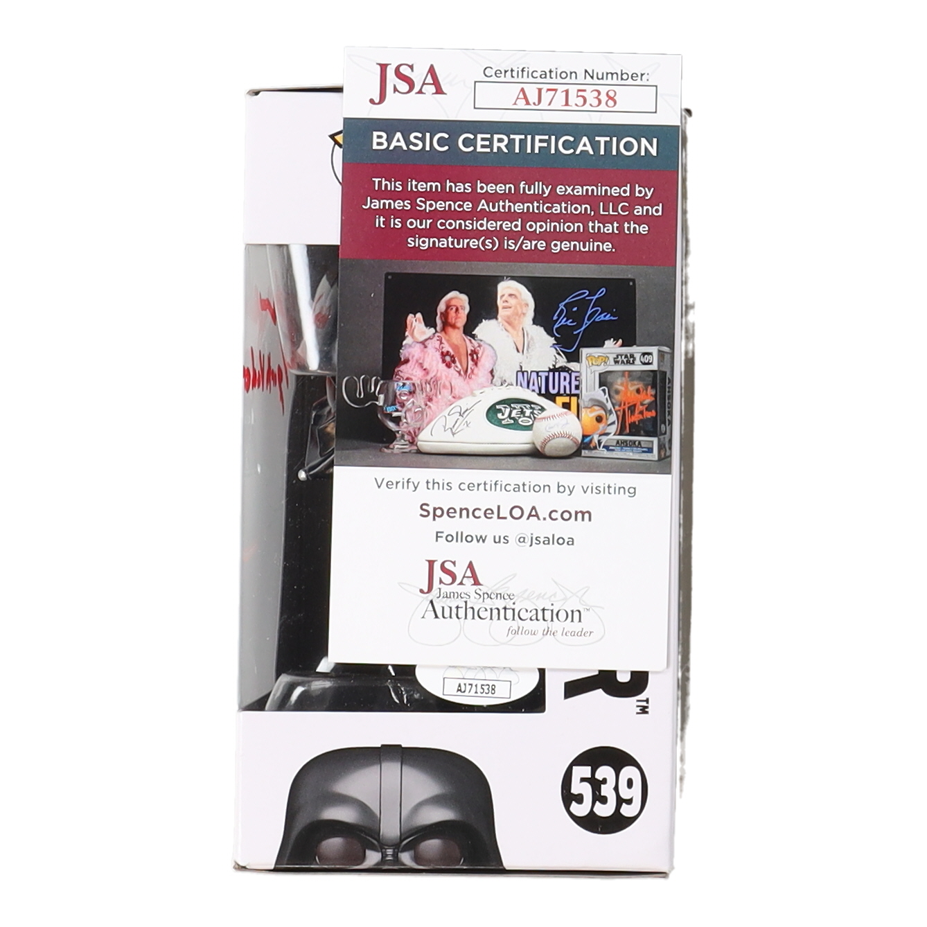 Hayden Christensen Signed "Star Wars" #539 Darth Vader Funko Pop! Vinyl Figure Inscribed "Darth Vader" (JSA) at PristineAuction.com Hayden Christensen Signed "Star Wars" #539 Darth Vader Funko Pop! Vinyl Figure Inscribed "Darth Vader" (JSA) at PristineAuction.com