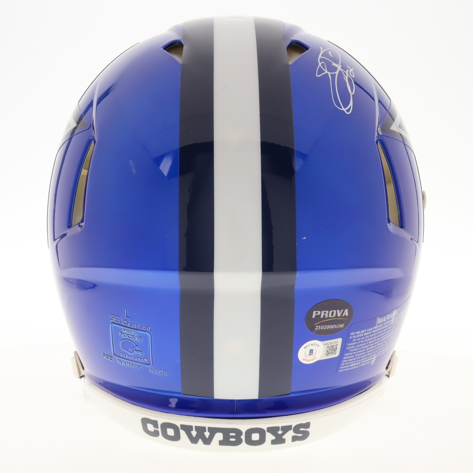 Emmitt Smith Signed Cowboys Full-Size Authentic On-Field Flash Alternate Speed Helmet (Beckett & Prova) at PristineAuction.com Emmitt Smith Signed Cowboys Full-Size Authentic On-Field Flash Alternate Speed Helmet (Beckett & Prova) at PristineAuction.com