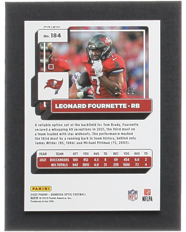 Leonard Fournette 2022 Donruss Optic Lime Green #184 #28/35 at PristineAuction.com Leonard Fournette 2022 Donruss Optic Lime Green #184 #28/35 at PristineAuction.com