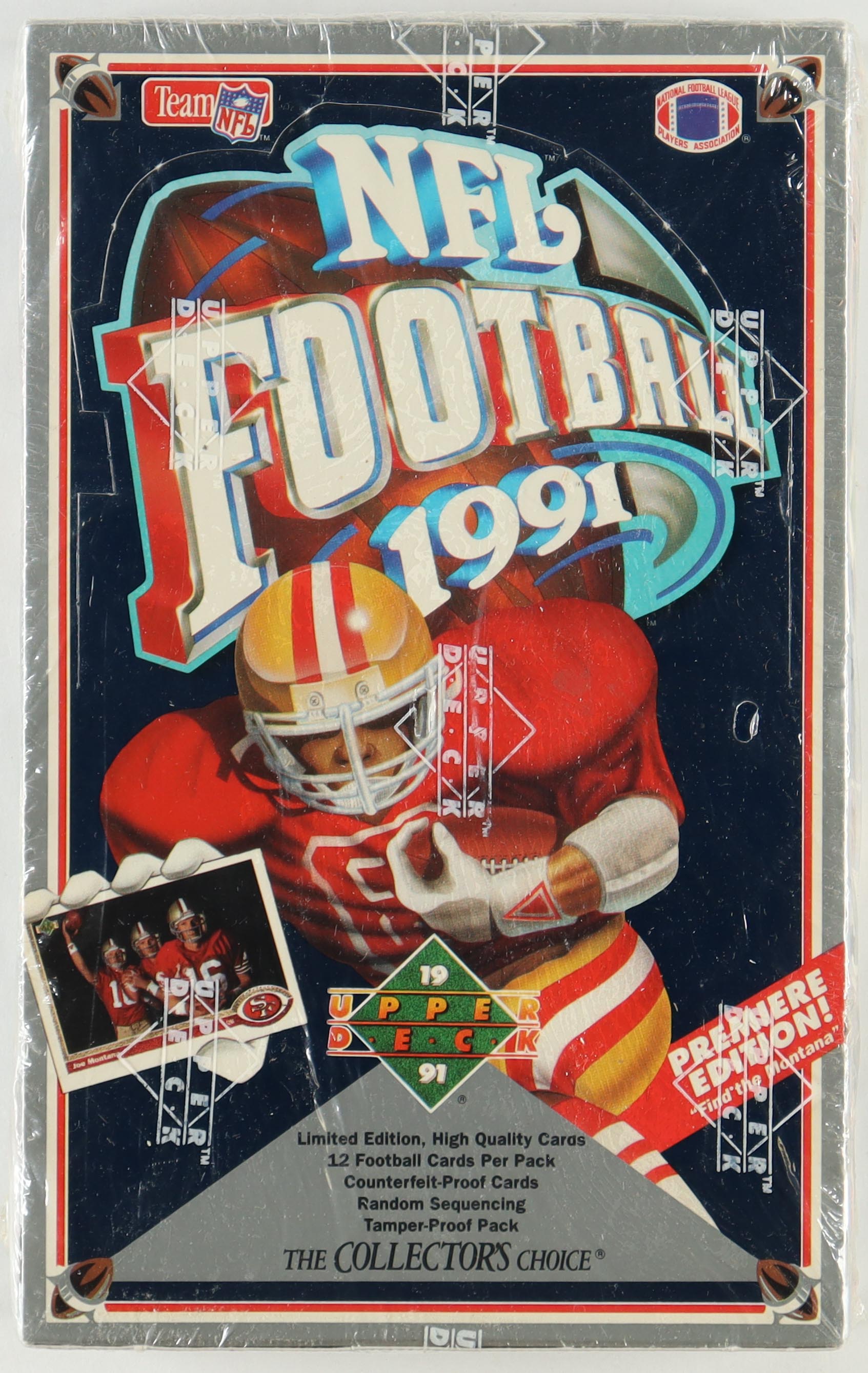 1991 Upper Deck Premier Edition Football Box with (36) Packs at PristineAuction.com 1991 Upper Deck Premier Edition Football Box with (36) Packs at PristineAuction.com