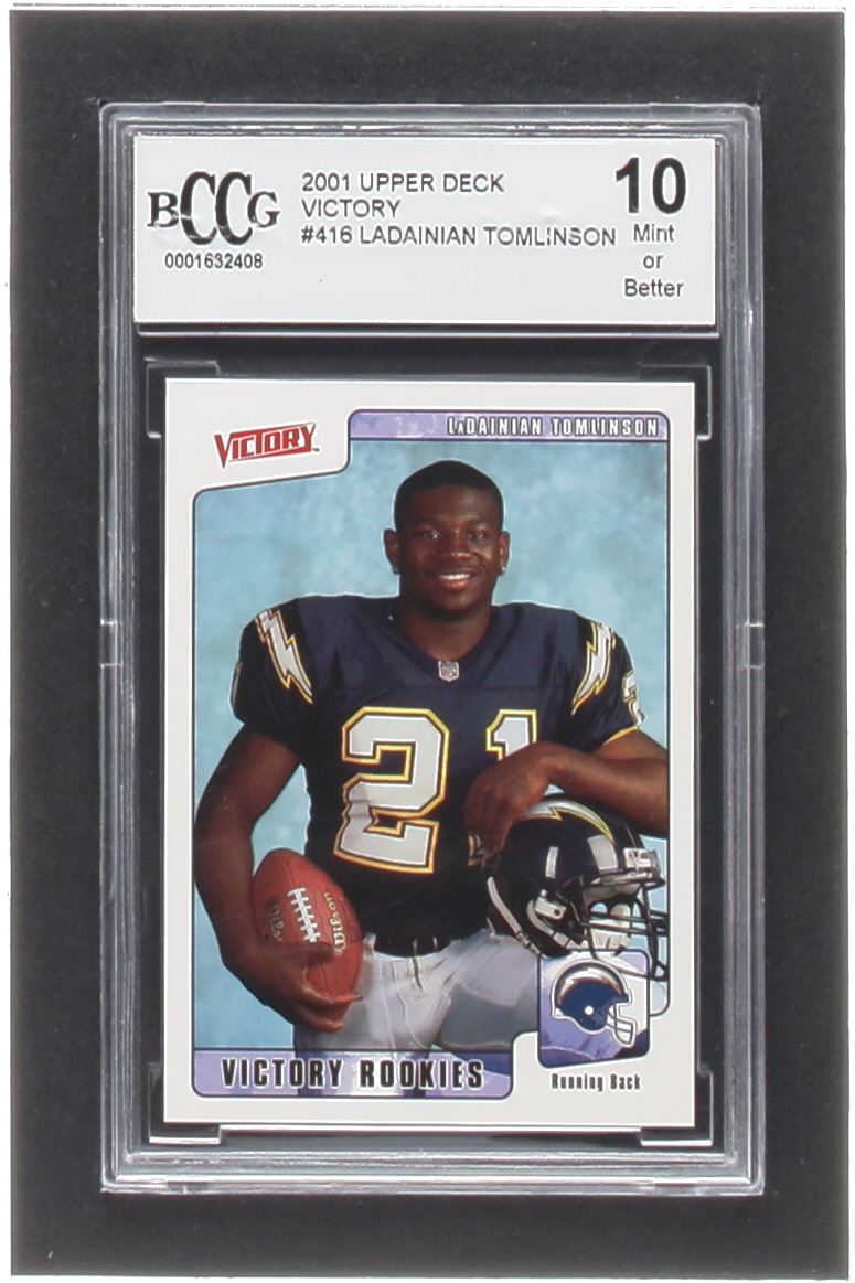 LaDainian Tomlinson 2001 Upper Deck Victory #416 RC (BCCG 10) at PristineAuction.com LaDainian Tomlinson 2001 Upper Deck Victory #416 RC (BCCG 10) at PristineAuction.com