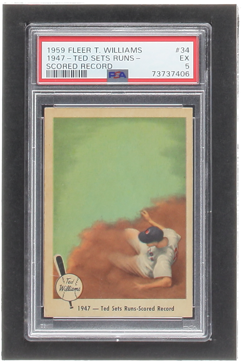 Ted Williams 1959 Fleer Ted Williams #34 Runs Scored Record (PSA 5) at PristineAuction.com Ted Williams 1959 Fleer Ted Williams #34 Runs Scored Record (PSA 5) at PristineAuction.com
