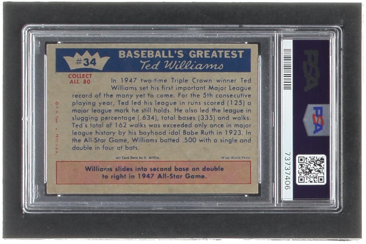 Ted Williams 1959 Fleer Ted Williams #34 Runs Scored Record (PSA 5) at PristineAuction.com Ted Williams 1959 Fleer Ted Williams #34 Runs Scored Record (PSA 5) at PristineAuction.com