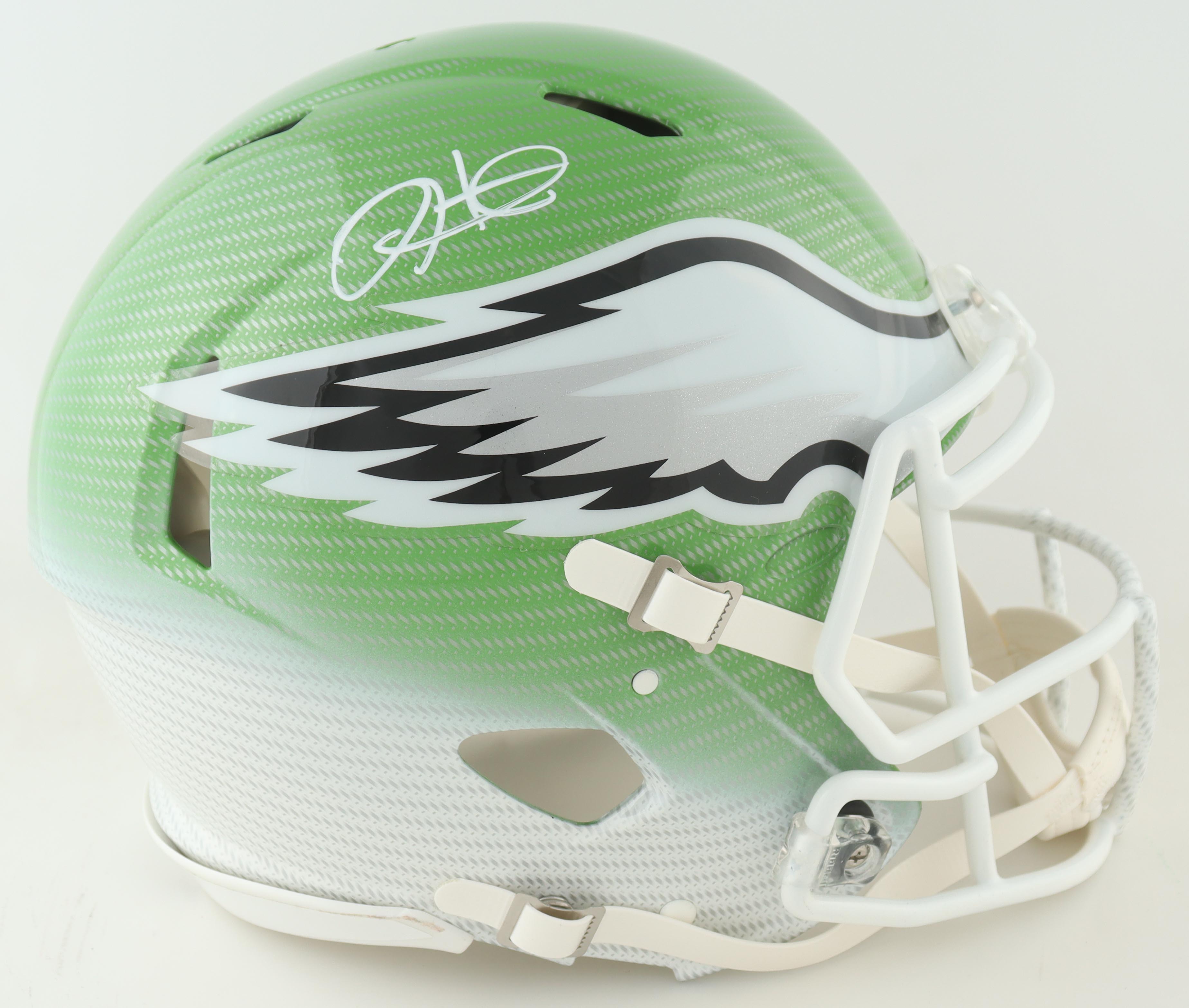 Jalen Hurts Signed Eagles Full-Size Authentic On-Field Hydro-Dipped Speed Helmet (Beckett) at PristineAuction.com Jalen Hurts Signed Eagles Full-Size Authentic On-Field Hydro-Dipped Speed Helmet (Beckett) at PristineAuction.com