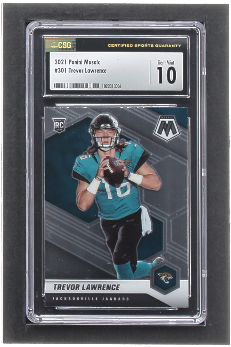 Trevor Lawrence 2021 Panini Mosaic #301 RC (CSG 10) at PristineAuction.com Trevor Lawrence 2021 Panini Mosaic #301 RC (CSG 10) at PristineAuction.com
