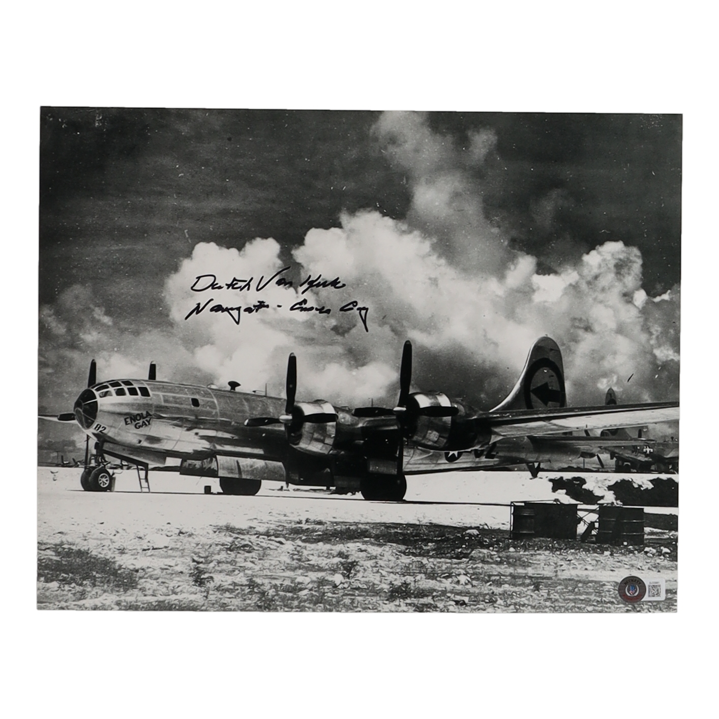 Theodore "Dutch" Van Kirk Signed 11x14 Photo Inscribed "Navigator - Enola Gay" (Beckett) at PristineAuction.com Theodore "Dutch" Van Kirk Signed 11x14 Photo Inscribed "Navigator - Enola Gay" (Beckett) at PristineAuction.com