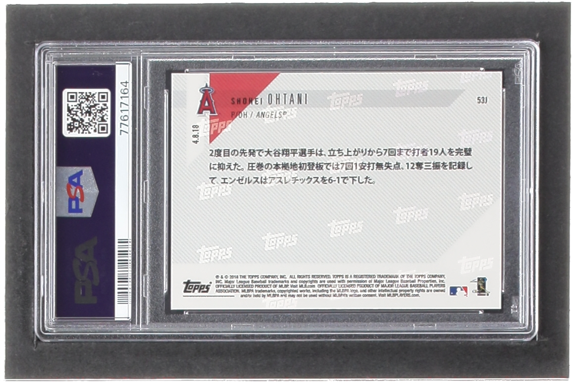 Shohei Ohtani 2018 Topps Now #53J Japanese RC (PSA 10) at PristineAuction.com Shohei Ohtani 2018 Topps Now #53J Japanese RC (PSA 10) at PristineAuction.com
