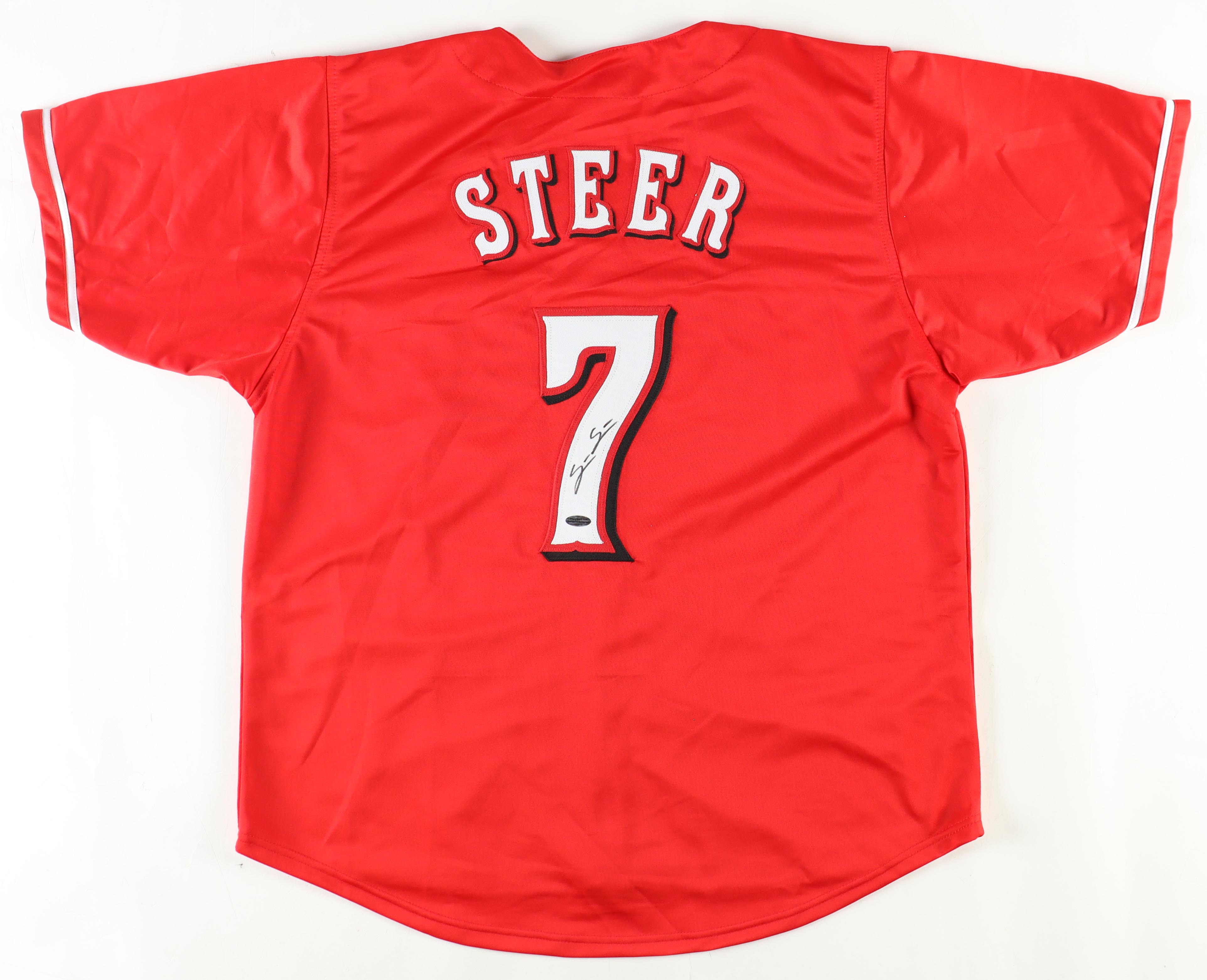 Spencer Steer Signed Jersey (Playball Ink) at PristineAuction.com Spencer Steer Signed Jersey (Playball Ink) at PristineAuction.com