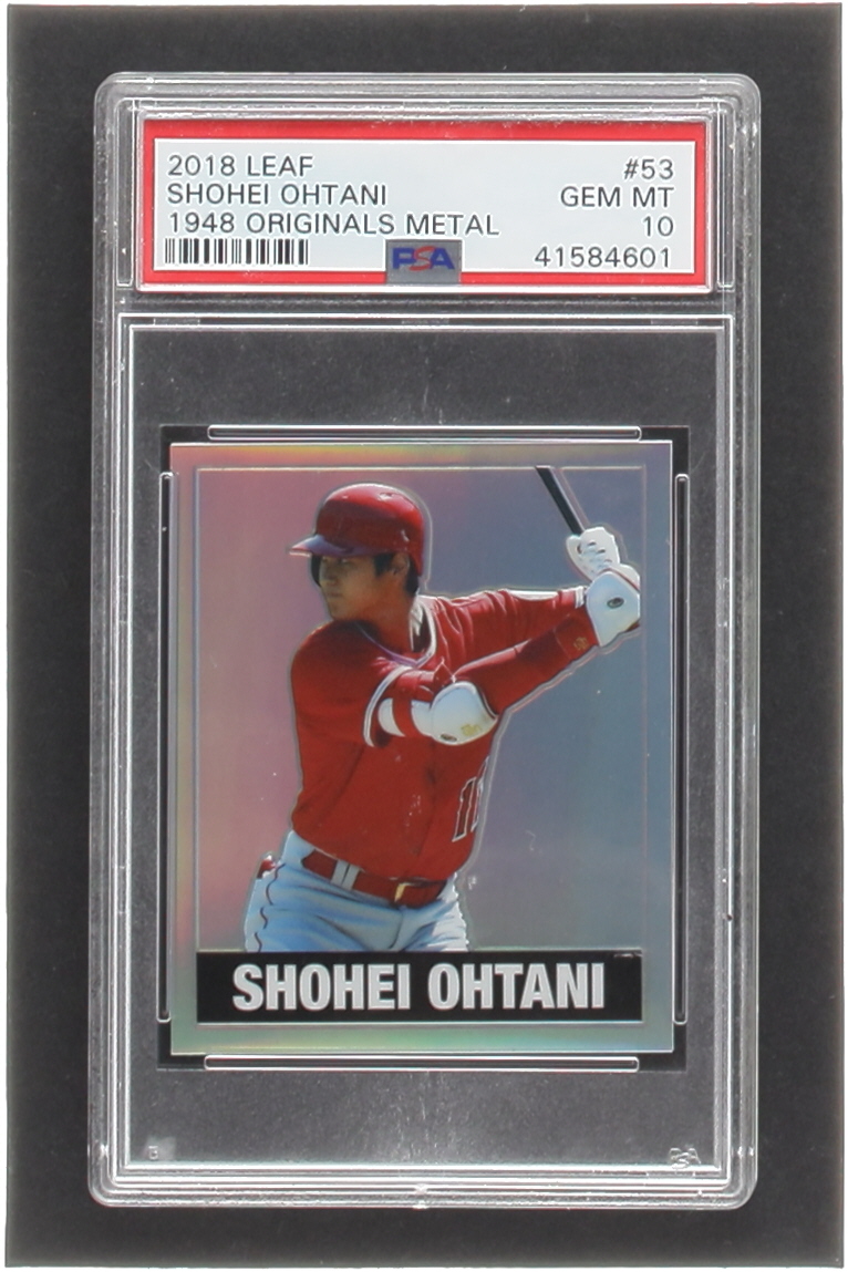 Shohei Ohtani 2018 Leaf Originals Metal '48 Silver #53 RC (PSA 10) at PristineAuction.com Shohei Ohtani 2018 Leaf Originals Metal '48 Silver #53 RC (PSA 10) at PristineAuction.com