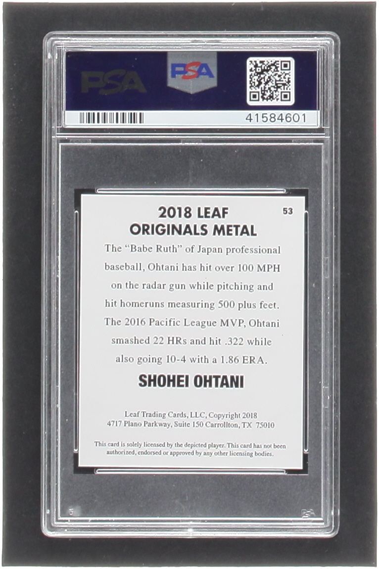 Shohei Ohtani 2018 Leaf Originals Metal '48 Silver #53 RC (PSA 10) at PristineAuction.com Shohei Ohtani 2018 Leaf Originals Metal '48 Silver #53 RC (PSA 10) at PristineAuction.com