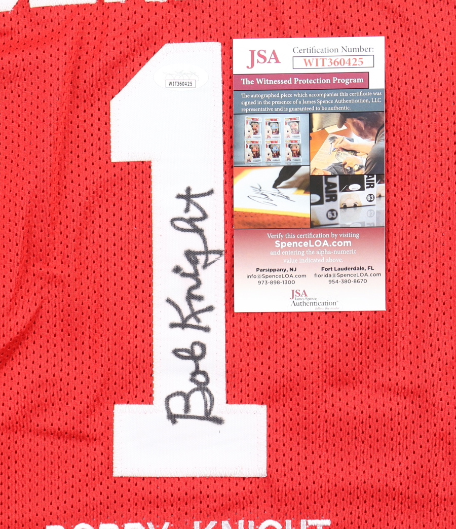 Bob Knight Signed Career Highlight Stat Jersey (JSA) at PristineAuction.com Bob Knight Signed Career Highlight Stat Jersey (JSA) at PristineAuction.com